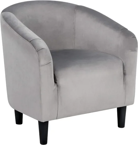 Vista 22 de Yaheetech Silla Accent tipo barril, silla de club de tela de pana, elegante sillón de sherpa peludo con acolchado suave y acogedor, adecuado