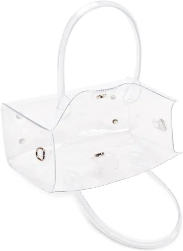 Vista 5 de Bolso transparente para mujer, bolsa transparente aprobada para estadios, bolsa transparente de plástico de PVC, bolsa de trabajo transparente