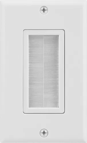 Vista 4 de Fosmon – Placa de pared de 1 cuerpo de apertura estilo de brocha para pasar cables de bajo voltaje. Placa para instalar en la pared