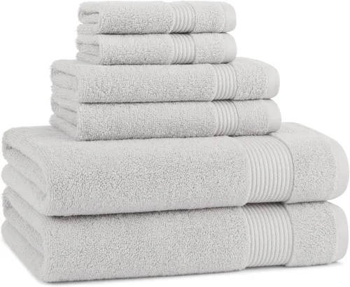 Vista 55 de Juego de toallas de baño Arkwright de 4 piezas - 100% algodón súper suave, 600 GSM de secado rápido y absorbente, artículos de lujo para baño