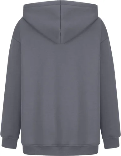 Vista 3 de Sudaderas con capucha para mujer, de gran tamaño, ajuste holgado, manga larga, con cordón, casual, linda, ropa de otoño