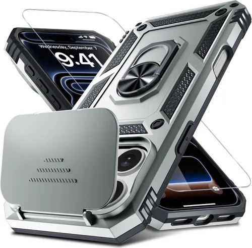 Vista 62 de Janmitta Funda para iPhone 8 Plus/7 Plus/6 Plus, Cubierta de Teléfono con Cubierta Deslizante Integrada para Lente de Cámara + Protector