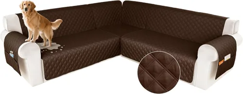 Vista 50 de HDCAXKJ Funda impermeable para sofá modular en forma de L, fundas seccionales de esquina lavables, a prueba de mascotas, protector de muebles