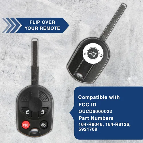 Vista 5 de KeylessOption Llavero para Ford Transit Mustang Fusion Lincoln Mercury Remote 2012, 2013, 2014, 2015, 2016, 2017, 2018, 2019, 2020, 2021, 2022, One