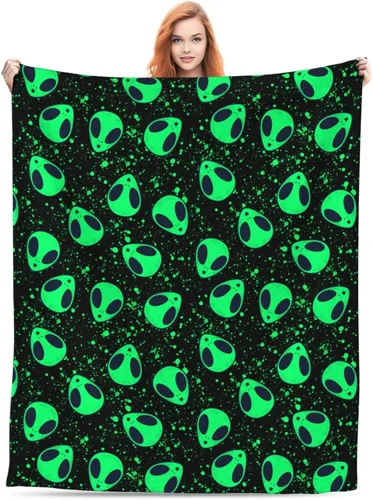 Vista 2 de Manta de Tiro de Alienígena Suave Acogedora de Felpa Cálida de Forro Polar para Sofá Sillón Cama 60"X50