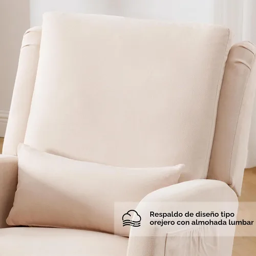 Vista 6 de HCHAIRH Mecedora para cuarto de bebé, sillas mecedoras para lactancia con cojín lumbar, cómodas mecedoras modernas con respaldo alto para cuarto