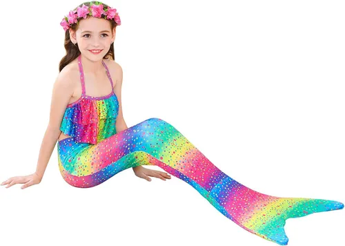 Vista 4 de Kokowaii - Sofisticado traje de baño con cola de sirena para niñas