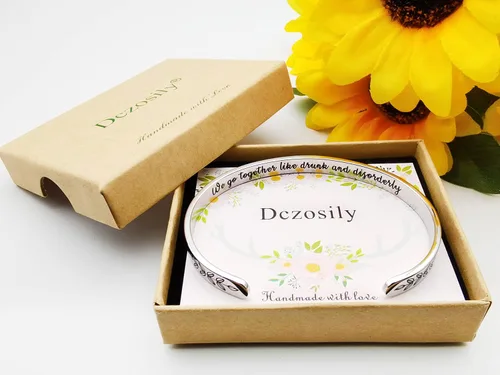 Vista 176 de Pulseras inspiradoras para mujer, joyería de acero inoxidable, con refranes, pulsera motivacional con mensaje oculto, pulseras grabadas para mejor