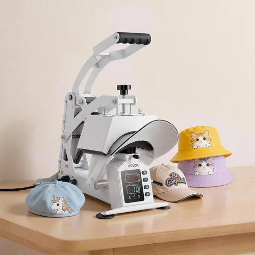 Vista 8 de VEVOR Máquina de prensa de calor para sombreros, placa térmica grande de 8.5 x 4 pulgadas, con ensanchador de tapas, control preciso de temperatura
