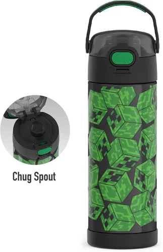 Vista 51 de THERMOS FUNTAINER - Botella aislada al vacío de acero inoxidable de 16 onzas con tapa ancha de boquilla, MINECRAFT (paquete de 6)