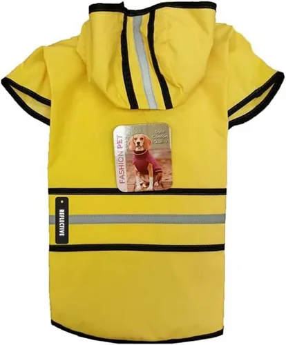 Vista 2 de Fashion Pet días lluviosos Slicker Amarillo Raincoat, XS, Amarillo
