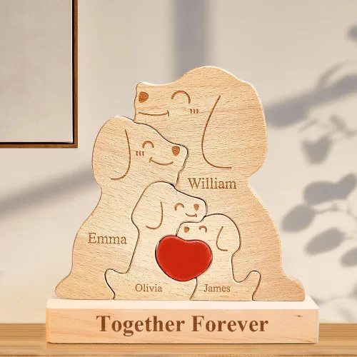 Vista 7 de Pies de bebé de madera personalizados con nombres de familia, We are One, rompecabezas de nombres de miembros de la familia personalizados, regalos