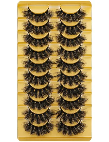 Vista 9 de Pestañas de visón esponjosas de aspecto natural, pestañas postizas Wispy de aspecto natural, pestañas completas 8D, pestañas de 20 mm de largo, rizo