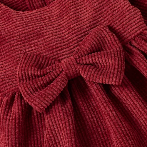 Vista 6 de Vestido de otoño de lino de algodón para bebé, manga larga, liso, vestido de fiesta de princesa, ropa de vaquero