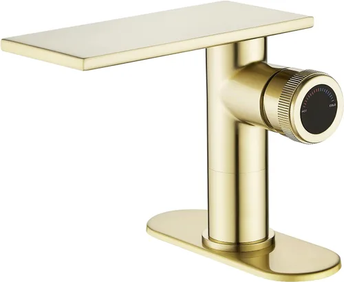 Vista 12 de becola Grifo Moderno de Lavabo de Baño, Grifo Alto para Lavabo de Baño, Grifo de Lavabo de Cuerpo en Níquel Cepillado, Grifo de Orificio Único