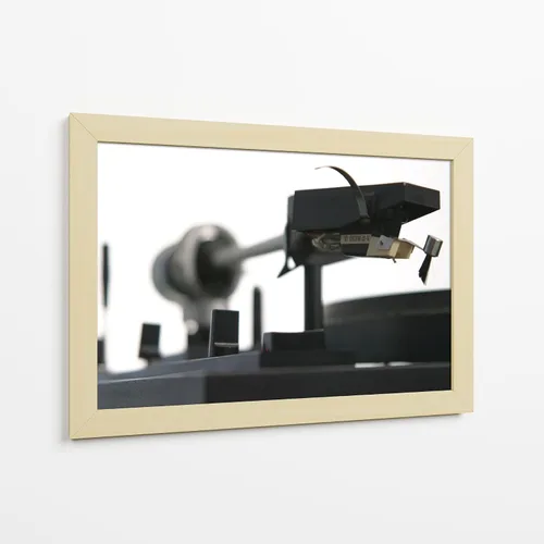 Vista 6 de Canvas Lab Turntable I by Renee W. Stramel 11 x 7 in Fine Art Framed Print, Frame Color: Black, With Mat Architecture, Black and White