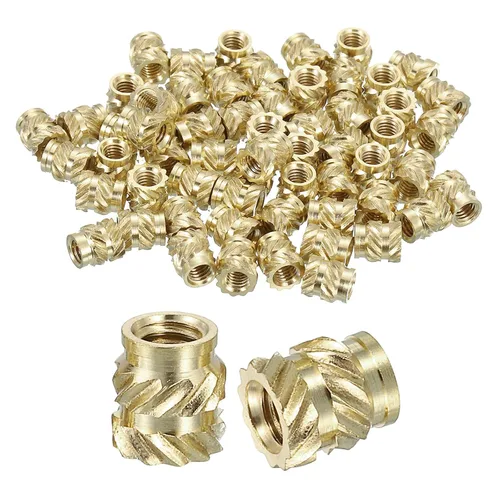 Vista 73 de uxcell Tuercas de inserción moleteadas, 100 piezas M1 x 1.5mm L x 2mm DE 3D Impresión de latón Tuercas de inserción roscadas hembras Insertos