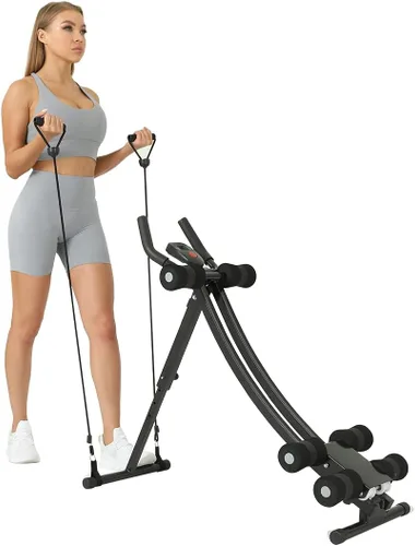 Vista 5 de Equipo de entrenamiento AB, máquina de abdominales para gimnasio en casa para ejercicio abdominal y entrenamiento de fuerza, equipo de fitness