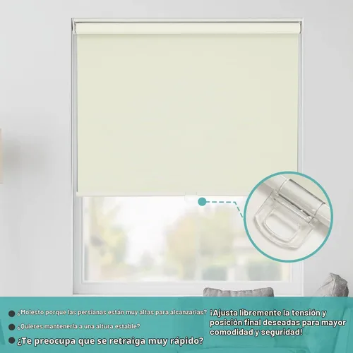 Vista 7 de Changshade Persianas enrollables opacas sin cordones para ventanas, 100 % oscurecimiento de la habitación, protección UV con aislamiento térmico