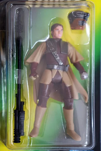 Vista 4 de Kenner Star Wars El poder de la fuerza princesa Leia en Boushh disfraz con tarjeta verde Holo