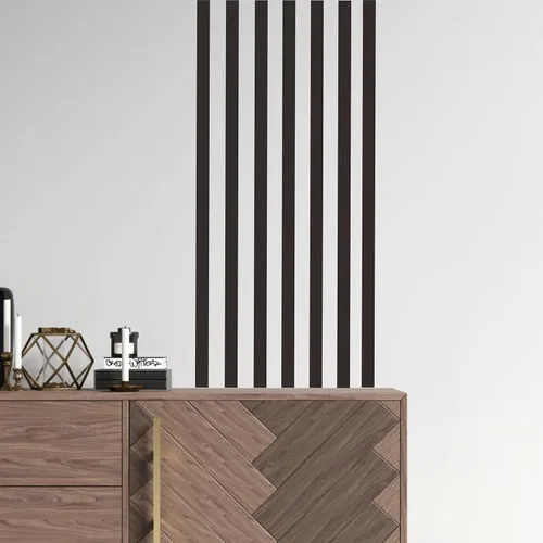 Vista 6 de Calcomanías de pared de líneas geométricas, calcomanías de pared de vinilo negro, calcomanías modernas para pared, calcomanías extraíbles