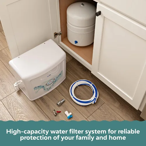 Vista 5 de AMI Sistema de lujo del purificador del RO debajo del mostrador, sistema de la filtración del agua de la ósmosis inversa con UF
