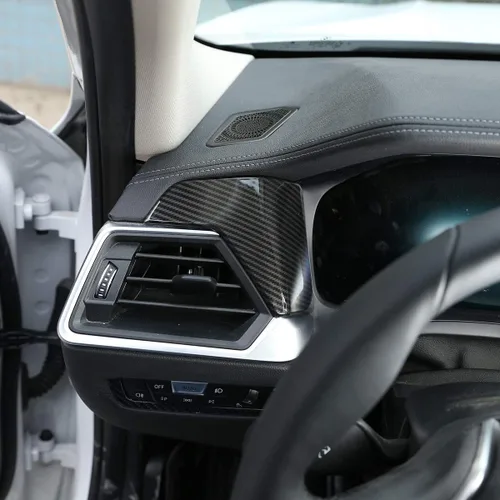 Vista 5 de ABS consola central del coche tablero decoración panel ajuste para BMW G20 G28 325li 3 serie 2019 2020 (fibra de carbono)