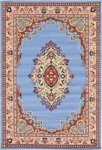 Vista 104 de Unique Loom - Alfombra de área estilo persa tradicional de la colección Reza, de 2 pies 2 pulgadas x 3 pies, colores negro y beige