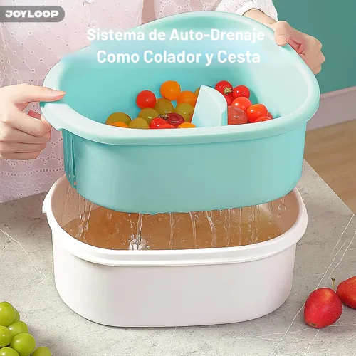 Vista 6 de JOYMOOP Joyloop Lavadora de frutas, limpiador de frutas, ovalada, azul transparente Azul claro