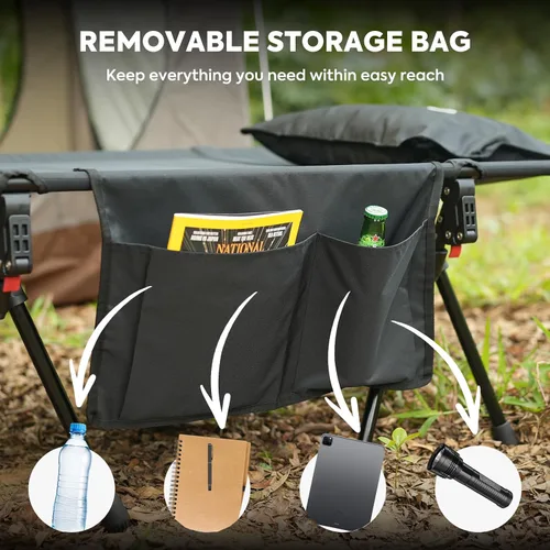 Vista 5 de ICECO Catre de campamento XL para adultos, cama portátil, cama plegable ultra estable, soporta 400 libras, ideal para tienda de campaña, al aire
