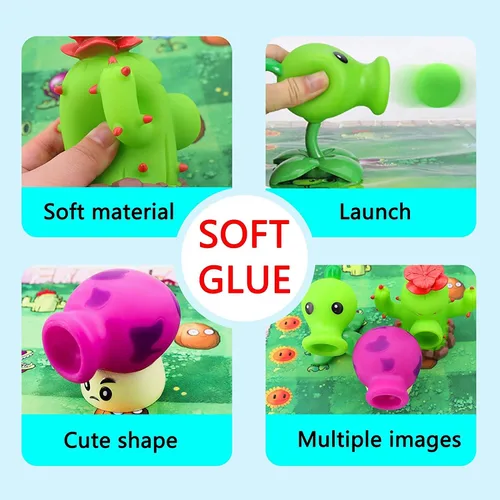 Vista 2 de Maikerry 5 piezas de PVZ serie 2 juguetes personajes de muñeca de vinilo suave plástico duro puede lanzar figuras, grandes regalos para niños