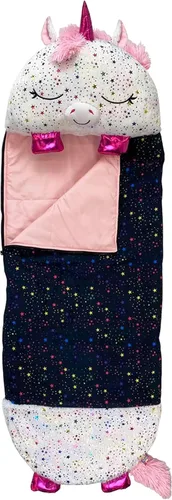 Vista 10 de Happy Nappers: Saco de dormir con almohada y bolsa para dormir: Mediano - Unicornio arcoíris - 54 x 20 pulgadas, personaje de animal de peluche