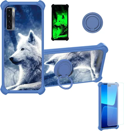 Vista 15 de jioeuinly Cricket Ovation 2 - Funda compatible con AT&T Maestro Max (2021), con protector de pantalla de vidrio templado, policarbonato duro +