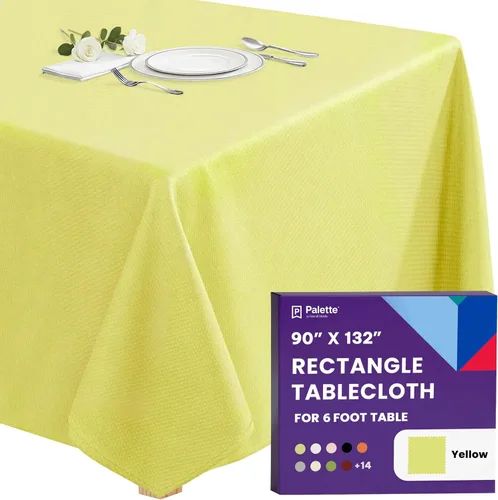 Vista 76 de Gee Di Moda - Mantel rectangular de 60 x 84 pulgadas – Mantel rectangular de poliéster lavable para mesa de 5 pies