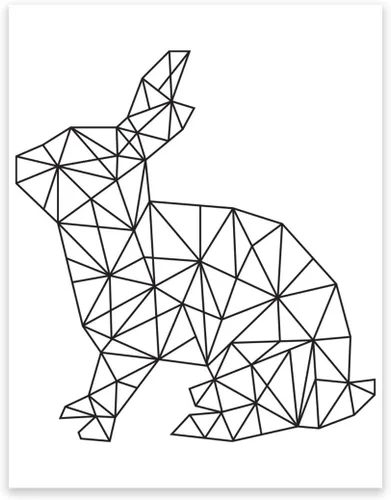 Vista 6 de Andaz Press Colección de arte geométrico para pared de origami, impresión minimalista en blanco y negro, oso, 8.5 x 11 pulgadas, paquete de 1