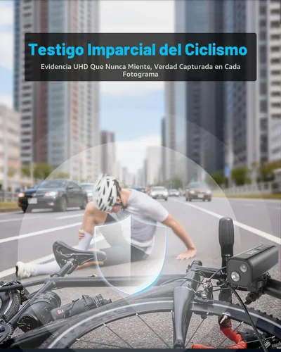 Vista 7 de Cámara de bicicleta 4K con seguimiento GPS, computadora de ciclismo y faro – Spedal S1 30FPS Action Cam con 6 ejes EIS, gran angular de 132°