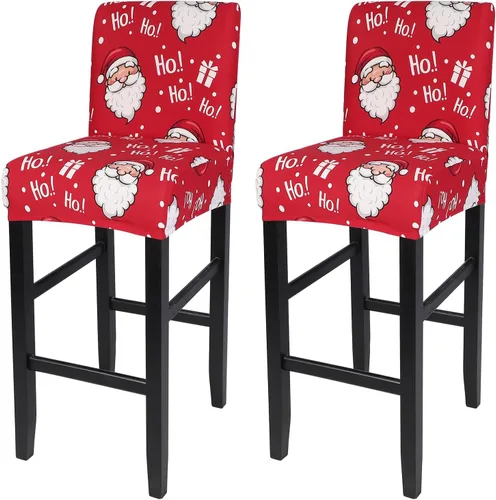 Vista 24 de SearchI Juego de 2 fundas para taburetes de bar, fundas de asiento de taburete elásticas y lavables, fundas para sillas de altura de mostrador