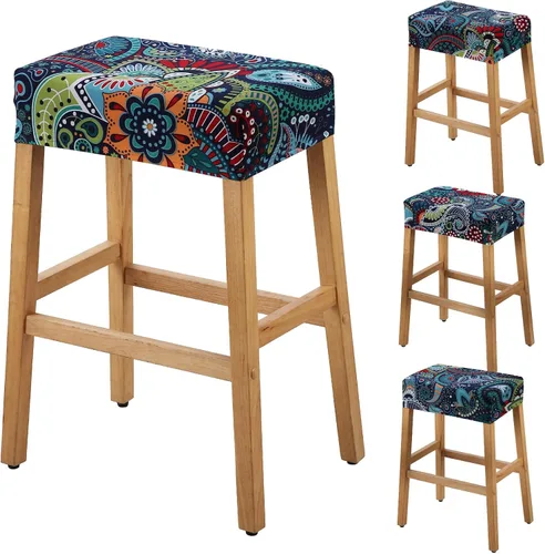 Vista 36 de YISUN Fundas de taburete rectangulares, paquete de 2 fundas elásticas impermeables para asiento de silla de montar, taburetes de bar, sillas de bar