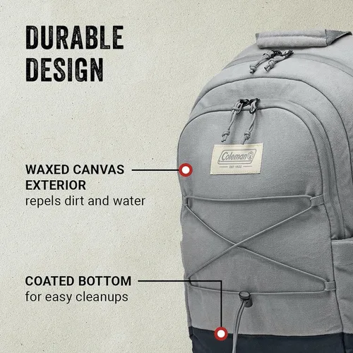Vista 2 de Coleman Backroads 30-Can Soft Cooler Backpack, Leak-Proof Portable Insulated Backpack Cooler, Keeps Contents Cold up to 24Hrs, Built-in Bottle Opener