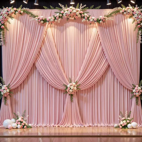 Vista 48 de Cortinas de fondo azul bebé de 8 x 10 pies para bodas, cortinas de fondo de poliéster sin arrugas, para baby shower, fiestas de cumpleaños