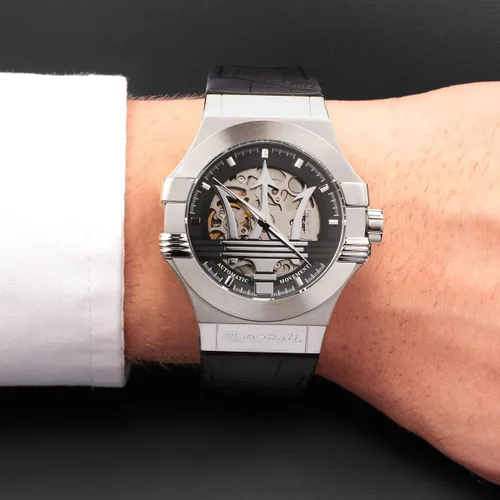 Vista 6 de MASERATI Reloj de cuarzo con pantalla analógica Potenza R8821108001 para hombre, Negro, Reloj automático