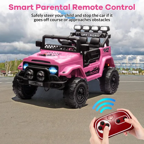 Vista 5 de GarveeLife Juguete de paseo para niños de 37 a 96 meses, camión eléctrico con velocidad máxima de 5 MPH, control remoto, pedal de acelerador