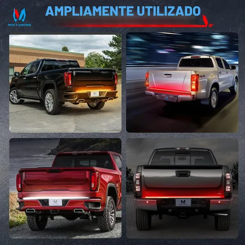 Vista 7 de MICTUNING - Barra de luz LED para puerta trasera de 48 pulgadas, triple fila de 360 LEDs, resistente al agua con conector plano de 4 vías - 5