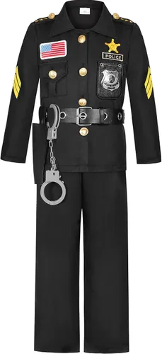 Vista 2 de Disfraz de policía para niños, disfraz de policía para Halloween