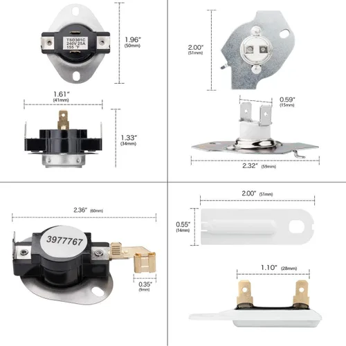 Vista 4 de Kenmore Elite Serie 110 70 80 - Kit de fusible térmico y termostato de límite alto, compatible con secadores eléctricos y de gas Maytag y Whirlpool