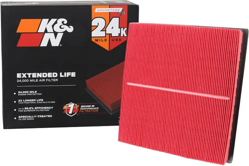 Vista 9 de K&N Filtro de aire del motor: Filtro de aire de repuesto de larga vida útil de 18,000 millas: compatible con Jeep/Dodge SUV V6/V8 2010-2019
