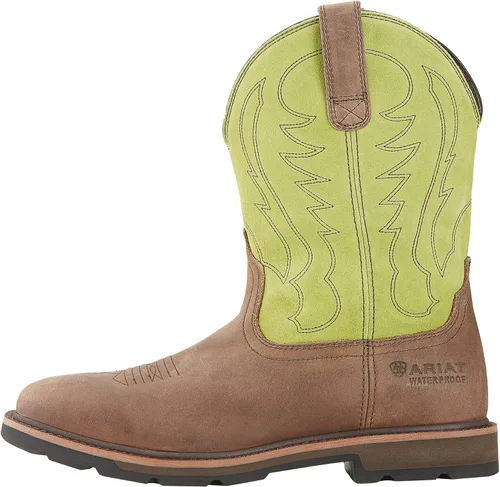 Vista 3 de ARIAT Botas de trabajo para hombre Groundbreaker con punta cuadrada ancha e impermeable con punta de acero