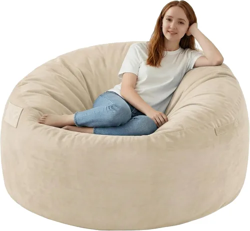 Vista 70 de Silla de Puf de 2 pies, Sillas de Puf Cómodas con Relleno de Espuma Viscoelástica, Sofá de Puf Esponjoso con Cubierta de Terciopelo Holandés, Sillas