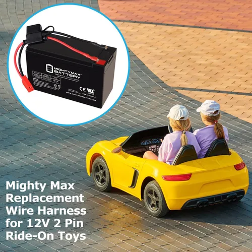 Vista 7 de Mighty Max Battery Reemplazo de caída para vehículo de paseo de 12 V con kit de batería 7ah y arnés con conector de 2 pines