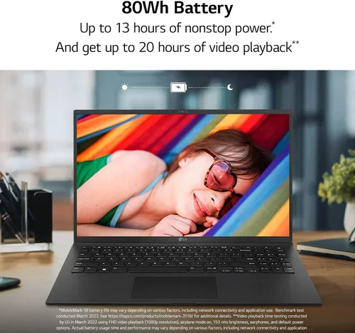 Vista 19 de LG gram (2022) Laptop 15Z90Q con pantalla táctil de 15.6", Intel Core i7 de 12ª generación, 16 GB de RAM, SSD de 512 GB, Windows 11, Gris